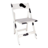 Chair, Cow Print Wood Folding Chair with Padded Seat