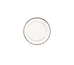 White and Silver China, 8" Salad/Dessert Plate